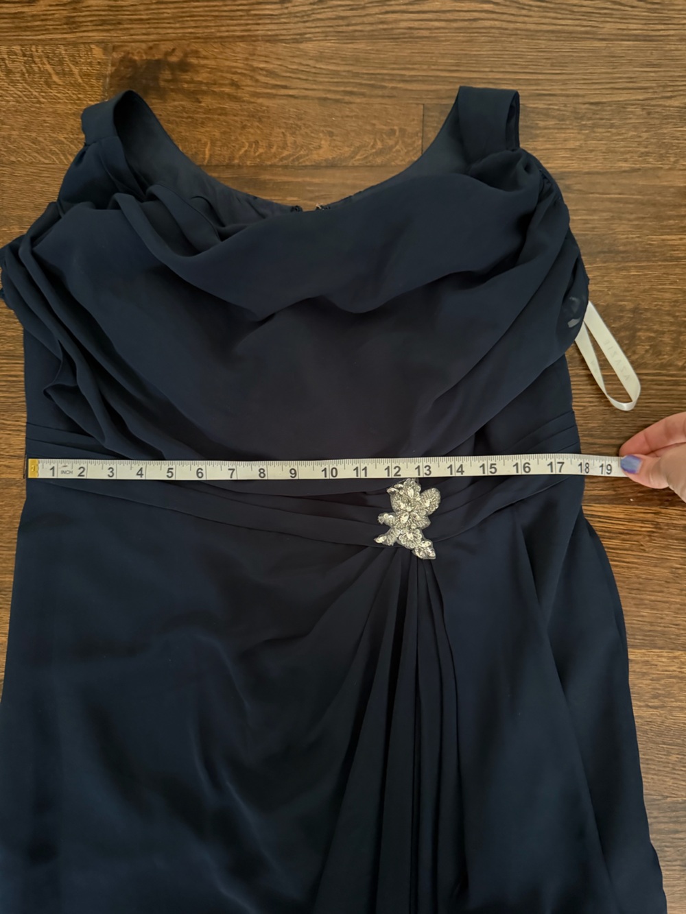 Azazie Navy Evening Dress - Picture 7 of 9